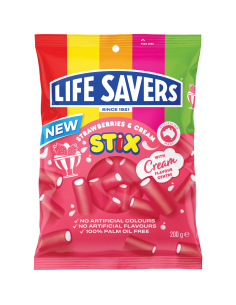 Life Savers Strawberries & Cream Stix 200g x 12